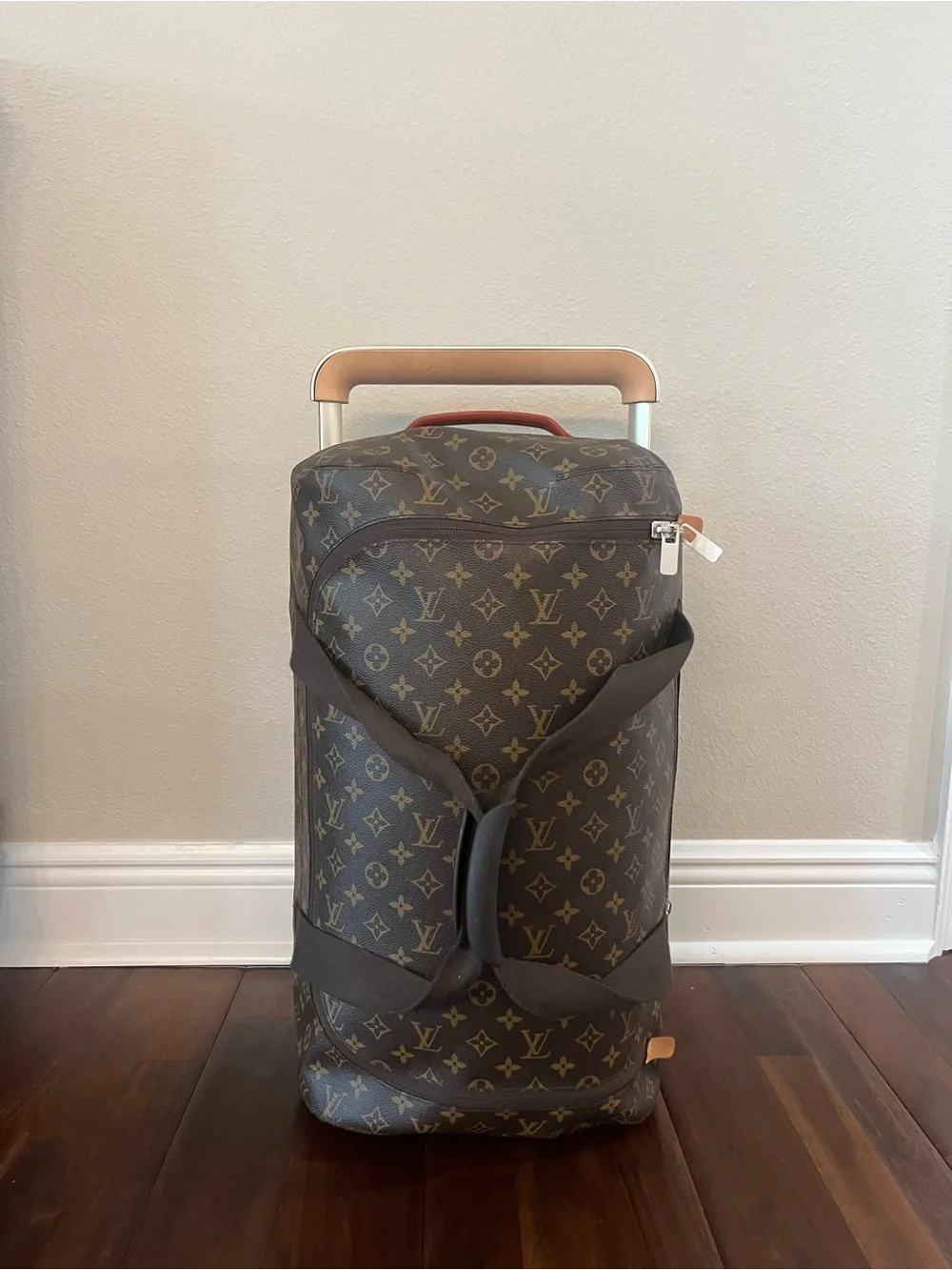 Louis Vuitton Monogram Canvas Trolley Bag in Brown with Tan Accents